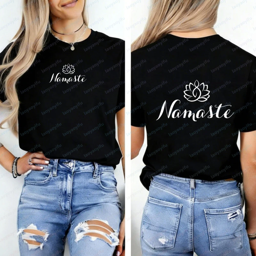 Yoga Pilates Girl - ナマステ Tシャツ トレンドヨガピラティスデザイン特別ギフトトップ女性ガールズレディース綿 100% Tシャツ蓮の花ワークアウト Tシャツ