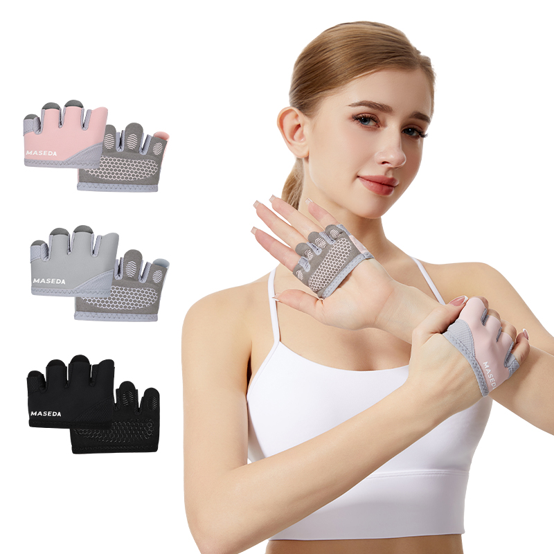 Yoga Pilates Yoga - フィットネス用フィンガーレスグローブ：ピラティスやエアリアルヨガ用の水ぶくれ防止スポーツグローブ—滑り止めと通気性に優れています