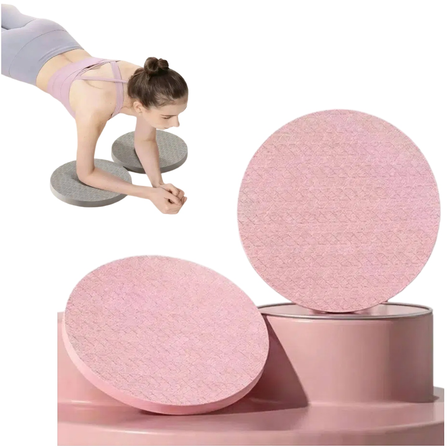 Pilates Yoga Knee Pads - 2個入り ヨガ膝パッド フォームピラティス膝パッド ヨガサポート ラウンドパッド 滑り止めフィットネス