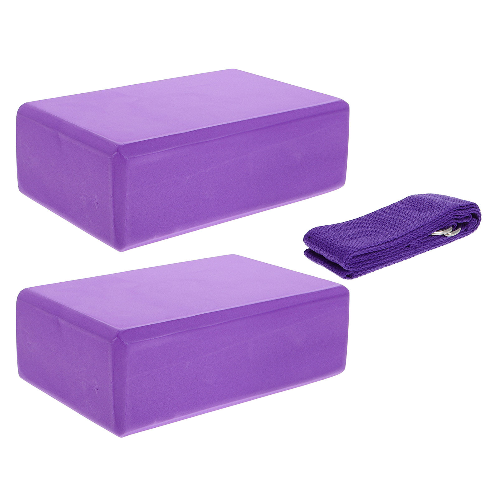 Pilates Yoga Block - 3個入りヨガブリックセット、EVAフォームブロック、バランスブロック、軽量ピラティスエクササイズヨガストラップ、柔軟性サポート