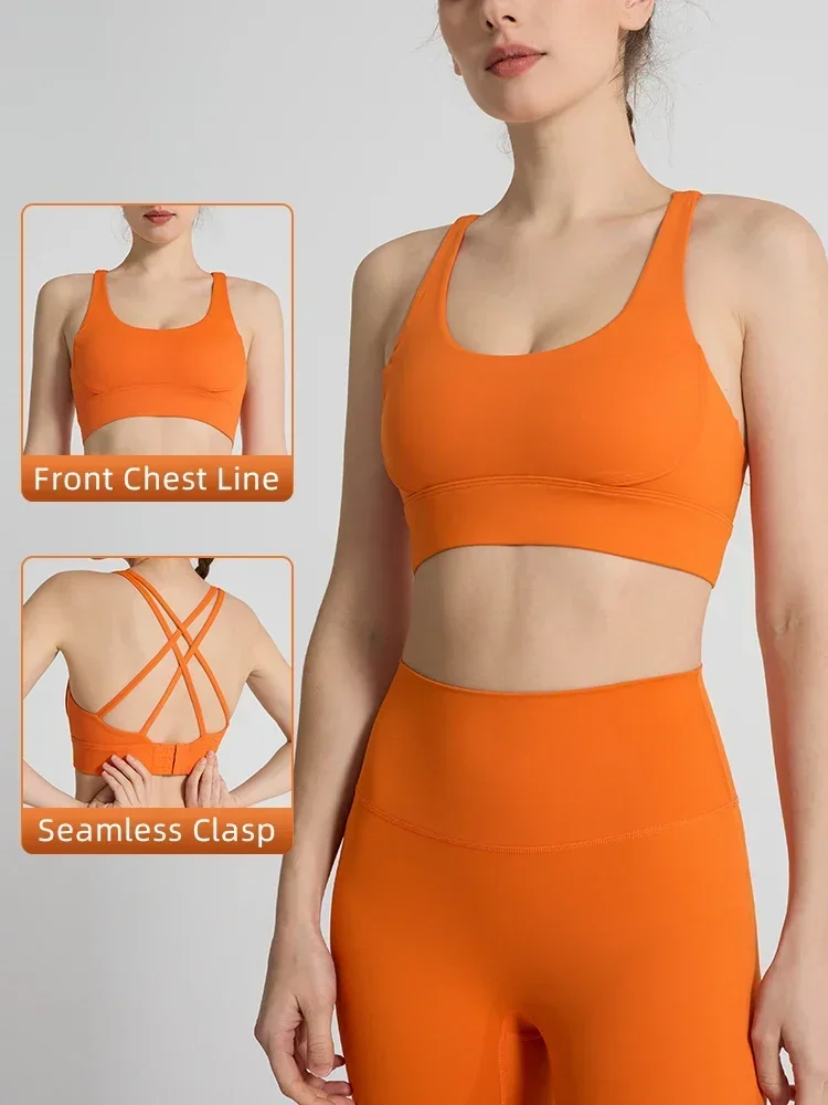 Pilates Yoga Clothes - 女性用スポーツブラ,セクシーなクロスストラップ,美しい背中のスポーツトップ,ジョギングとピラティス,通気性のあるヨガウェア