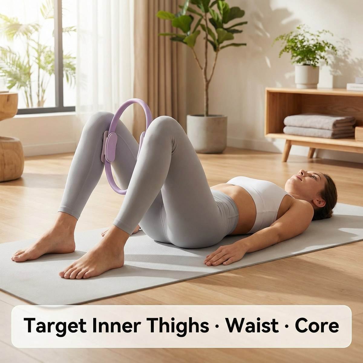 Pilates Yoga Tone - 38cm ピラティスリング ヨガマジックサークル コアトレーナー 太もも引き締めと骨盤底筋強化用 ホームフィットネス