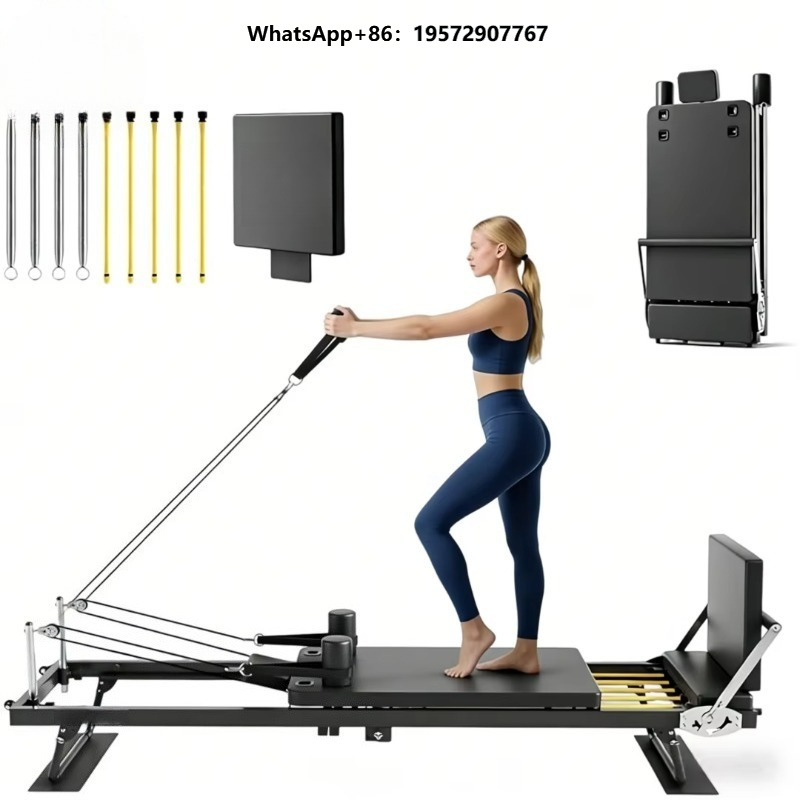 折りたたみ式ピラティスリフォーマーマシン、合金鋼フレーム、ポ - Pilates Yoga Home のレビューと価格