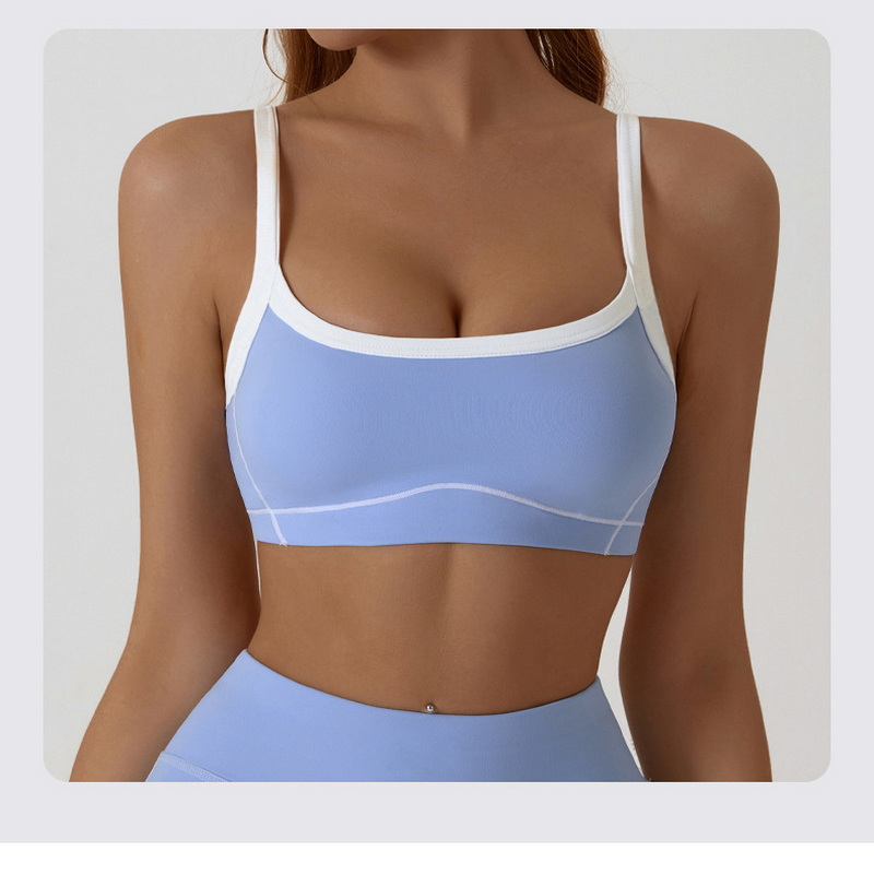 ヌード高弾性ヨガスーツコントラストカラーブラジャーホルタート - Pilates Yoga Clothes のレビューと価格