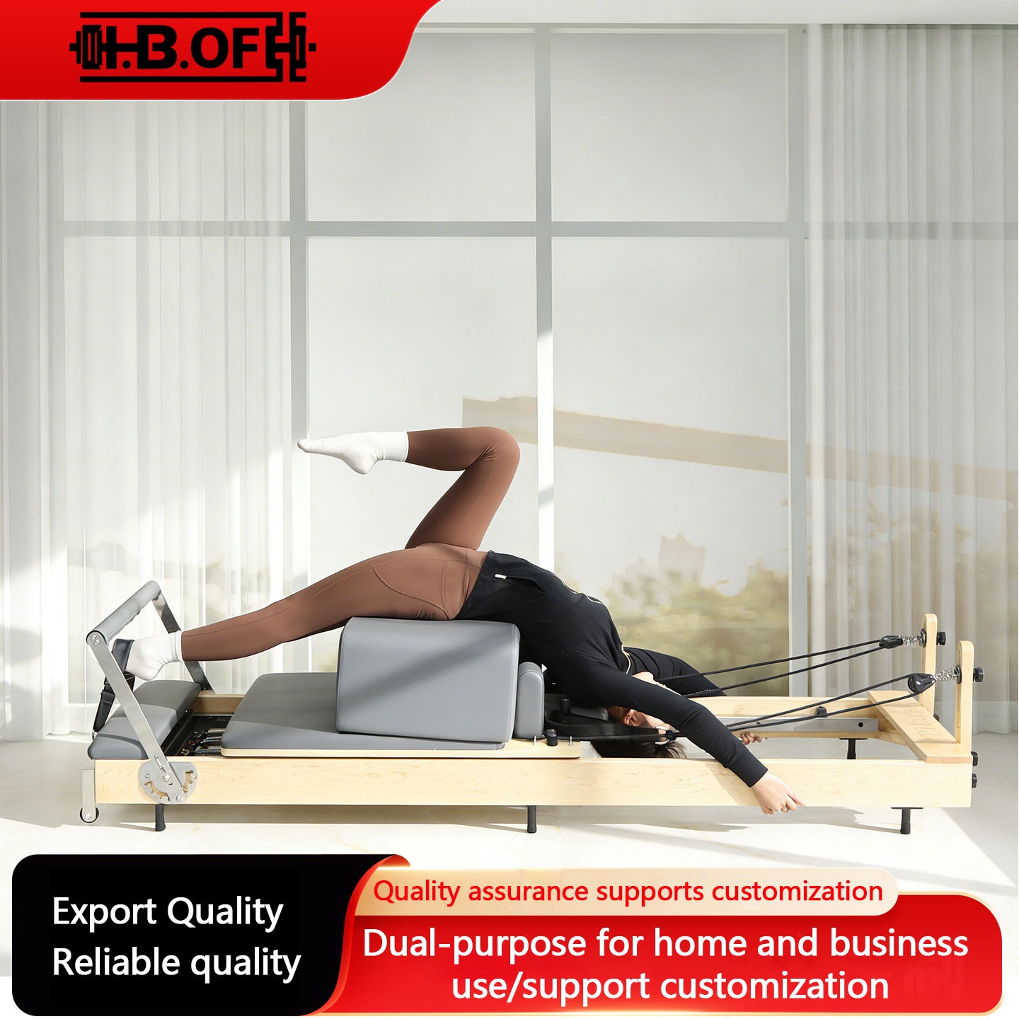 ピラティス器具、大型器具、コアベッド、家庭用メープルオーク、 - Pilates Yoga Home のレビューと価格