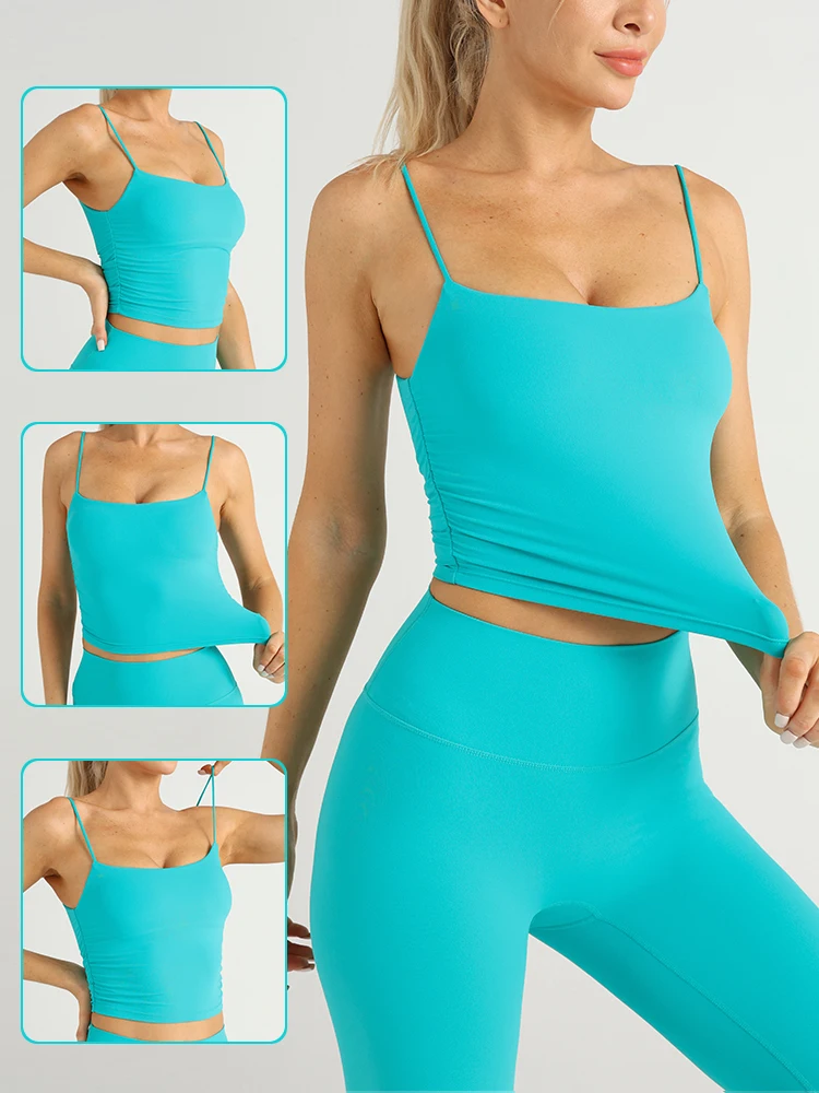 夏用スリムフィットヨガジムウェア高弾性取り外し可能ブラパッド - Pilates Yoga Clothes のレビューと価格