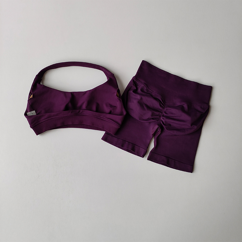 セクシーなホルターネック美しいバックハイウエストピーチスポー - Pilates Yoga Clothes のレビューと価格