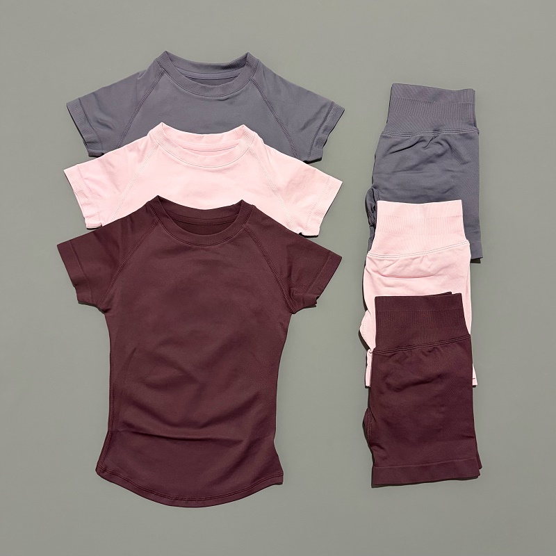 2 個 HISTELLO スポーツセット半袖シームレスヨガト - Pilates Yoga Clothes のレビューと価格