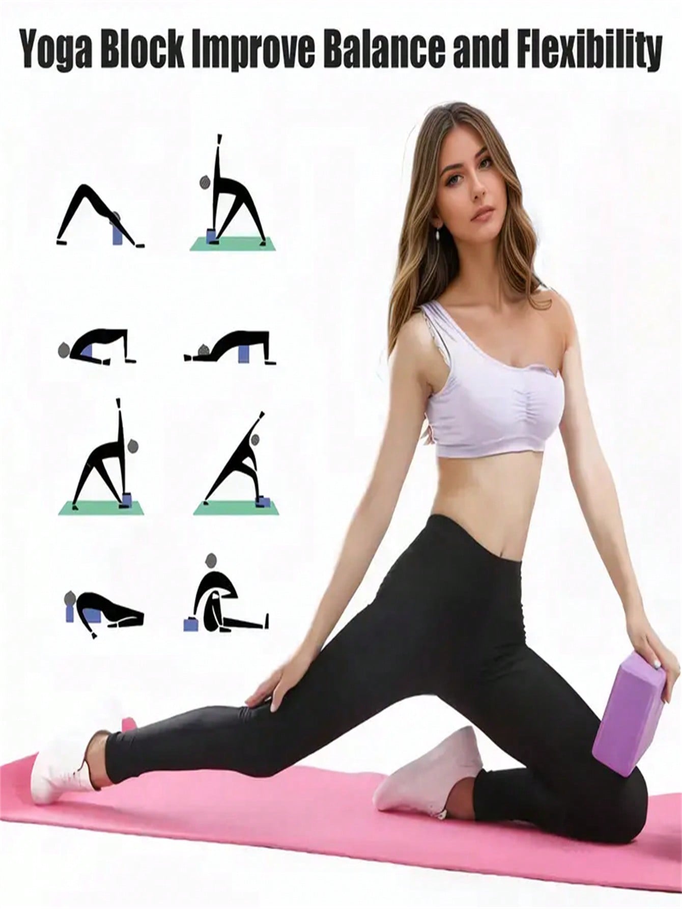 1 ブラック高密度EVAフォームヨガブロック - フィットネ - Pilates Yoga Block のレビューと価格
