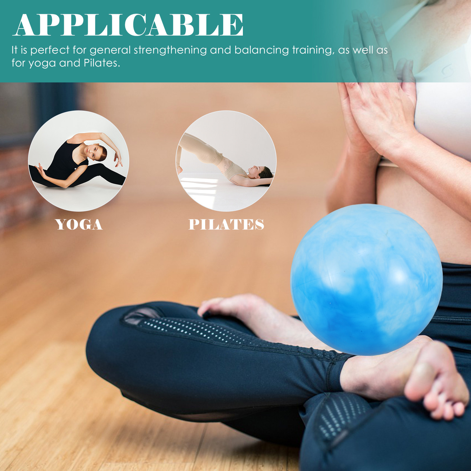 ミニピラティスボール 25cm 水彩画風 ノンスリップヨガボ - Pilates Yoga Tone のレビューと価格