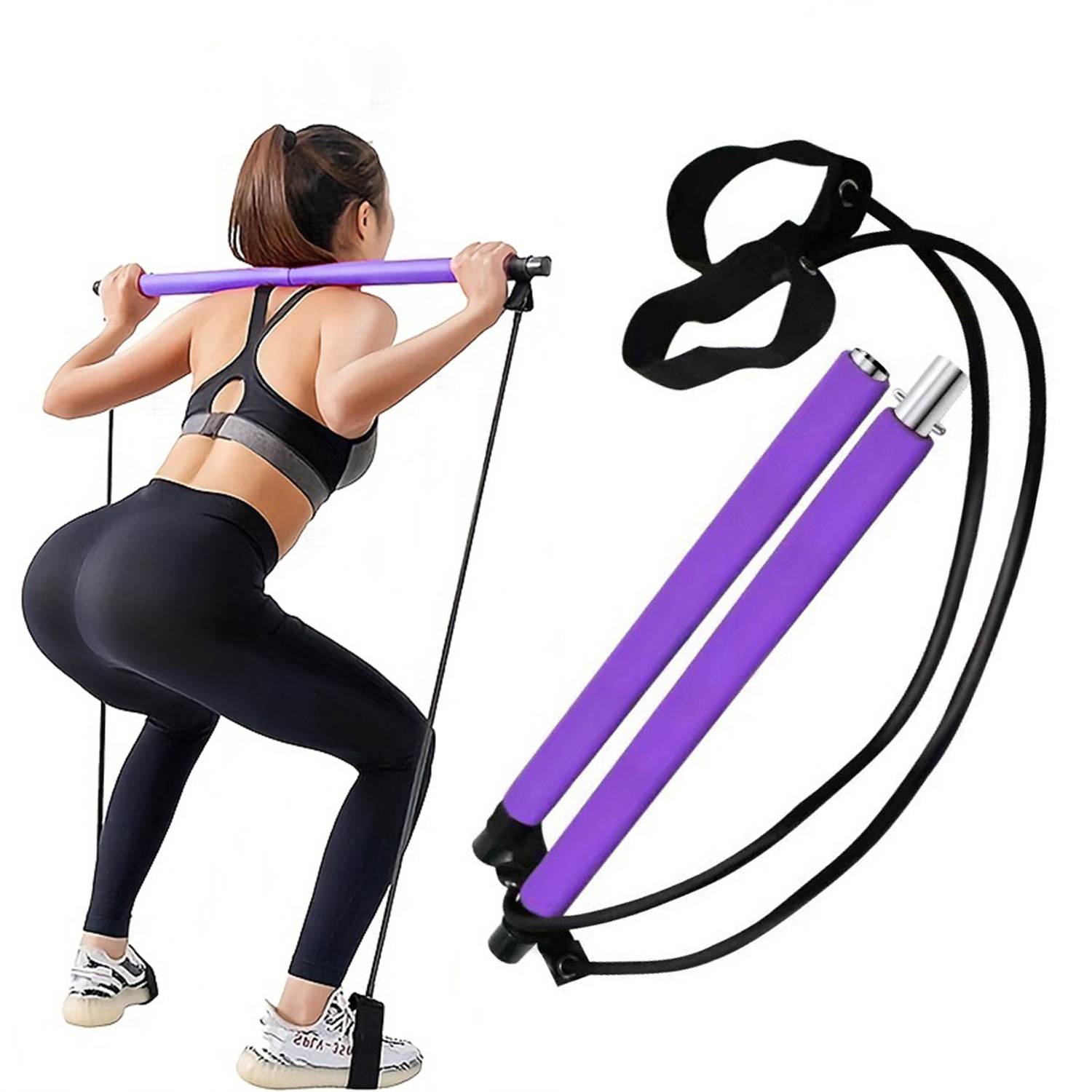 7 個ポータブルヨガピラティスバースティック抵抗バンド筋肉調 - Pilates Yoga Tone のレビューと価格