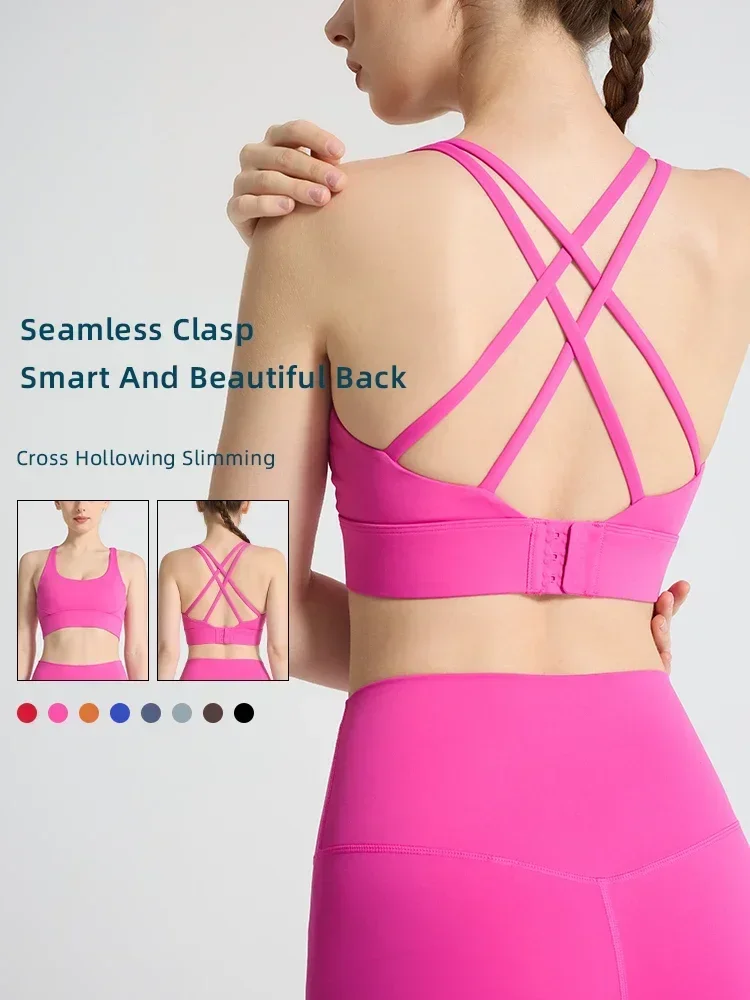 女性用スポーツブラ,セクシーなクロスストラップ,美しい背中の - Pilates Yoga Clothes のレビューと価格