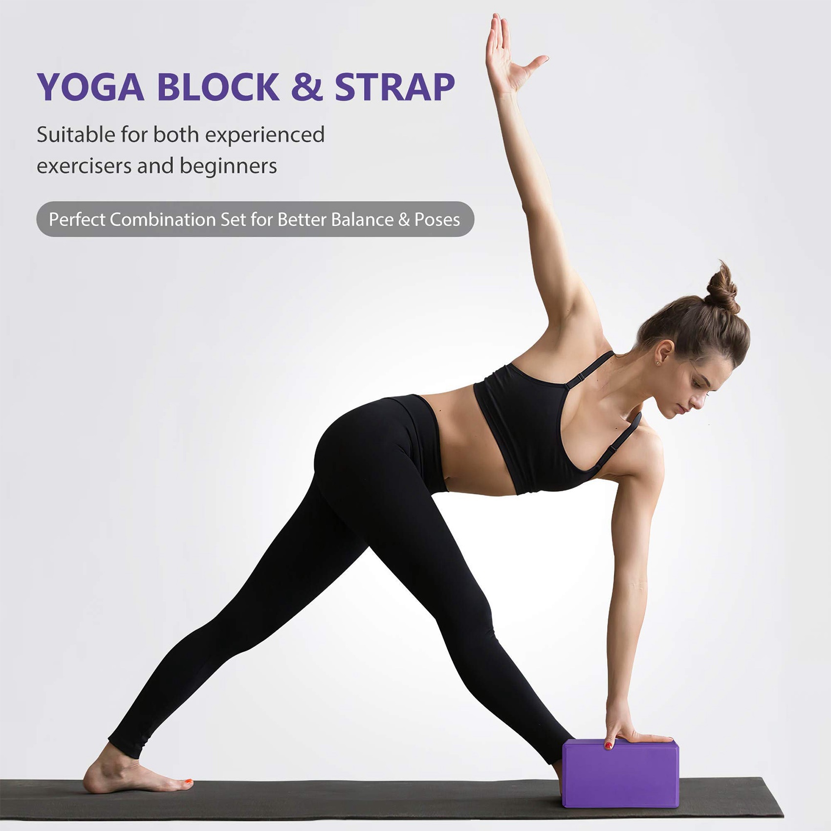 AEB0-ヨガブロックとヨガストラップセット EVAフォーム - Pilates Yoga Tone のレビューと価格